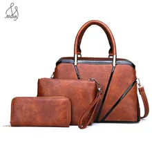 Роскошная женская сумка, набор из 3 предметов, с верхней ручкой, Большая вместительная сумка-тоут, модная сумка на плечо, сумочка, кошелек из искусственной кожи, сумка через плечо, Maidy