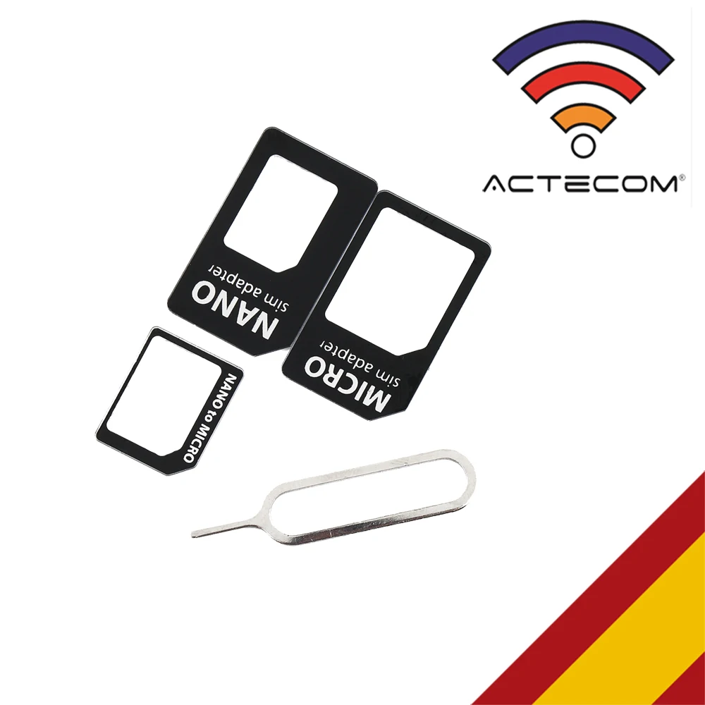 Набор ACTECOM Adaptador Tarjeta NANOSIM MICROSIM SIM para iPhone SE 4 4S 5 5S 5C 6 6S Plus Y | Мобильные телефоны и
