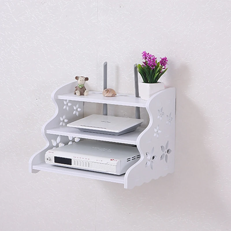 

Creative Home Tv Cabinet Set-Top Box Frame Router Shelf Storage Carrier Storage Shelf Partition Rack Wall Mount