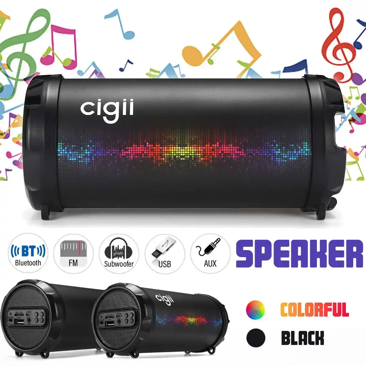 

Portable bluetooth Speaker Subwoofer Wireless Music Player Outdoor Party Mini altavoz Speakers With Mic Suport FM AUX USB SD