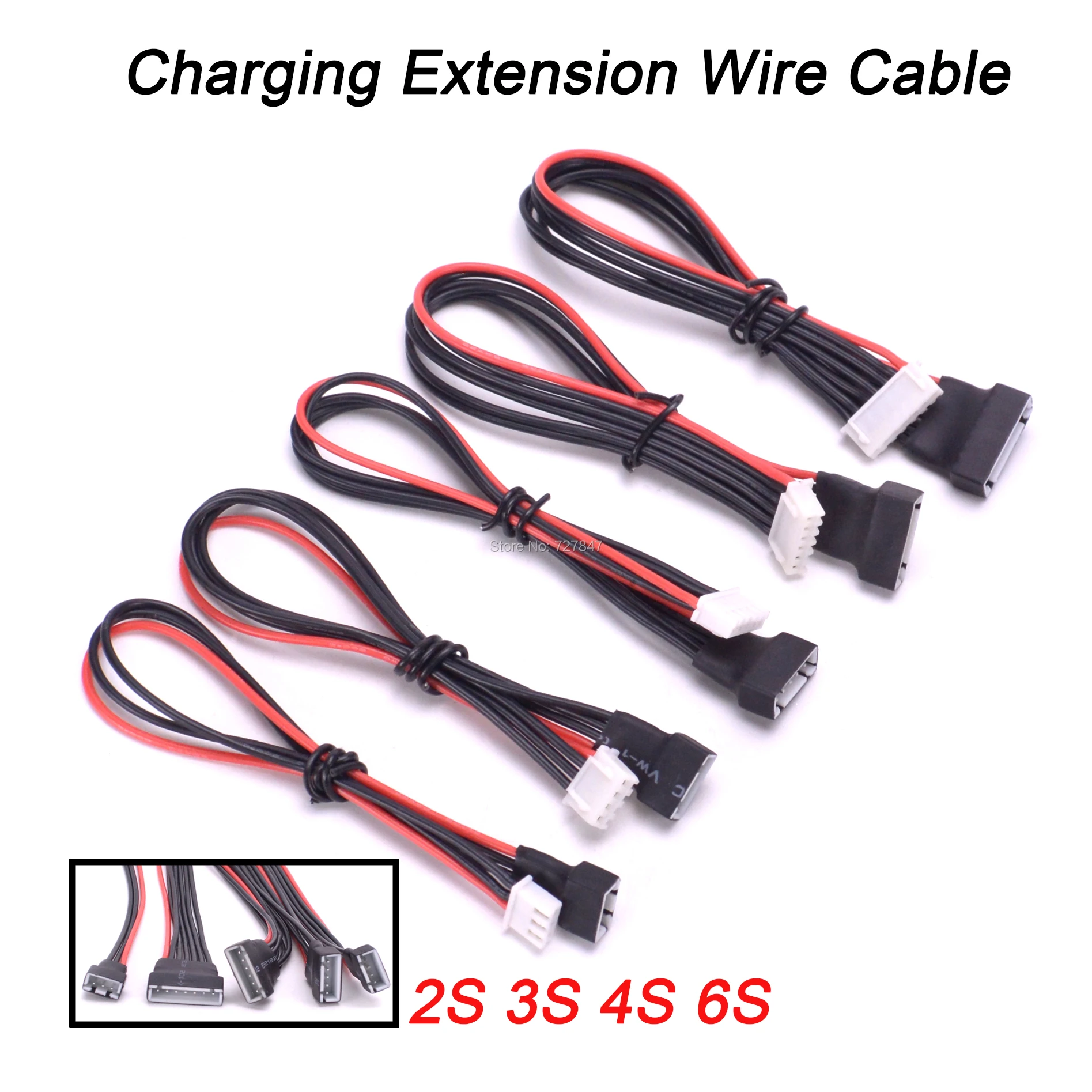 5 шт./лот JST XH 20 см 22AWG 2S 3S 4S 6S Lipo удлинитель провода зарядный кабель свинцовый шнур