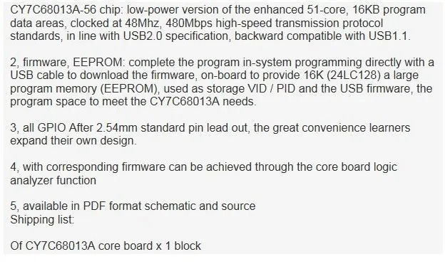 1 шт. EZ-USB FX2LP CY7C68013A USB основная плата макетная плата USB логический анализатор IEC Серийный и SPI высокое качество