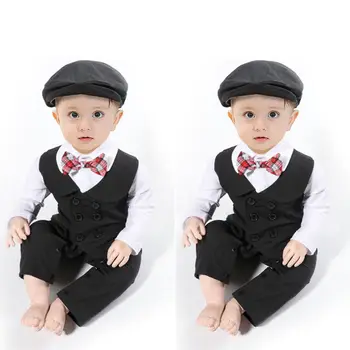 

US Newborn Toddler Baby Boy Gentleman Clothes Top T-shirt Romper Jumpsuit Outfit
