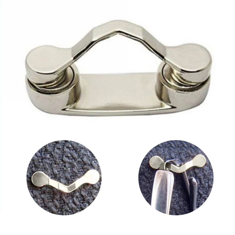 Mayitr 1pc Silver Zinc Alloy Magnetic Eye Glasses Holder Sunglasses Clip Hang Magnet Hook Shirt Universal For Grandparents
