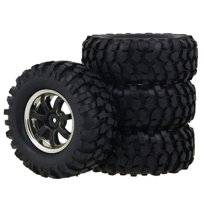 

4pcs 1.9 inch Simulation Climbing Wheel Hub Tyre For 1/10 Car Model Black