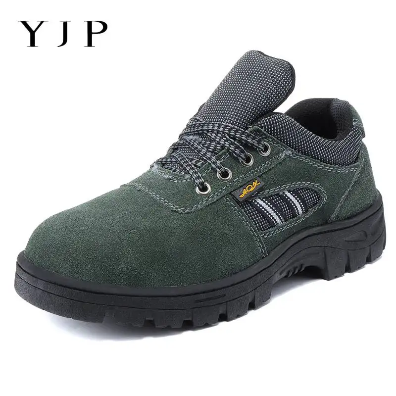 

YJP Summer Breathable Work Safety Shoes For Men Steel Toe Anti-smashing Anti-puncture Hiking Casual Sneakers Men Vulcanize Shoes