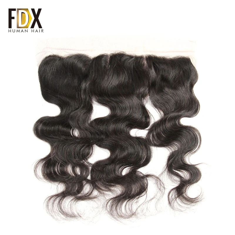 

FDX Indian Body Wave Lace Frontal Closure Free Part 13x4 Remy Human Hair Swiss Lace 130% density perfect mixed bundles