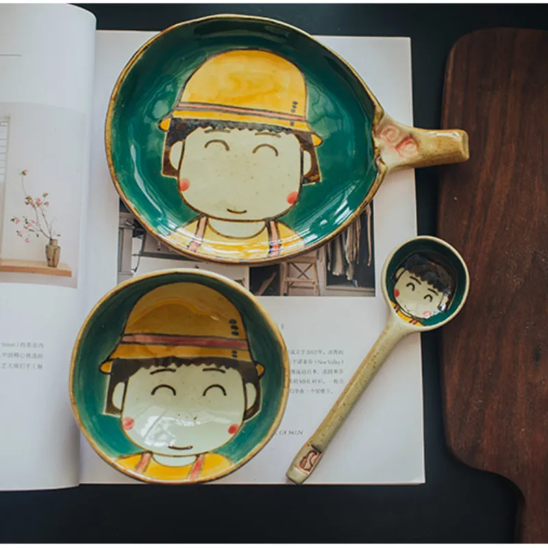 Оригинальная вишня Maruko ручная роспись Керамическая пиала для риса набор
