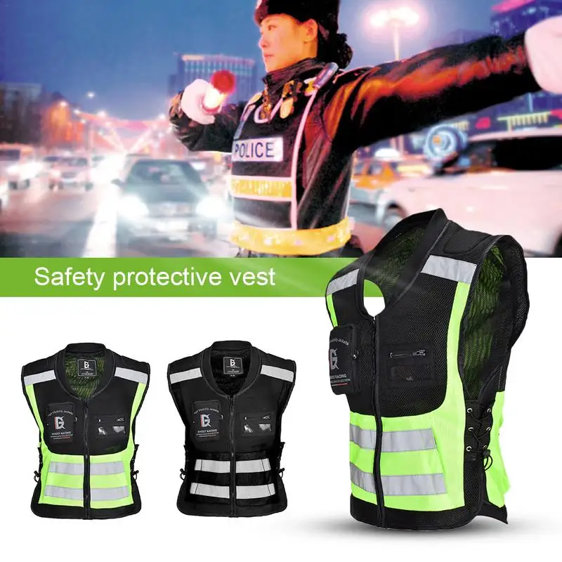 

Safety Reflective Running Cycling Vest Ultra Light Comfortable Motorcycle Reflective Sleeveless Jacket