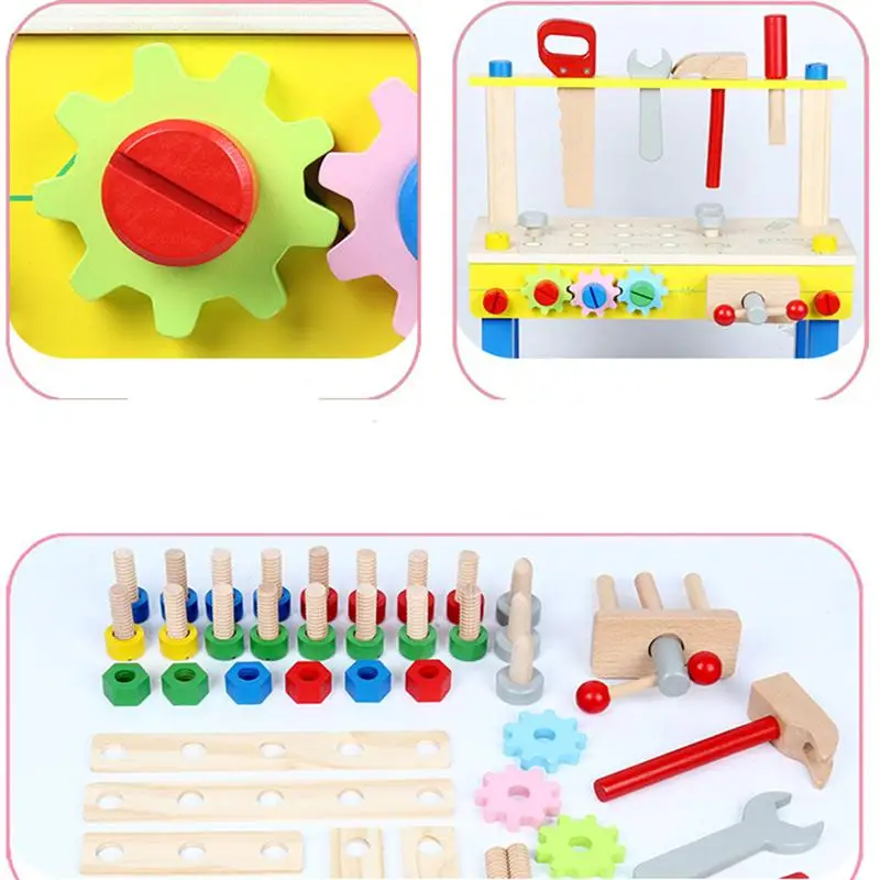 1 комплект, детский деревянный инструмент, игрушки, скамейка, регулируемый игровой набор, высота скамейка для мастерской, игрушка для детей, малышей
