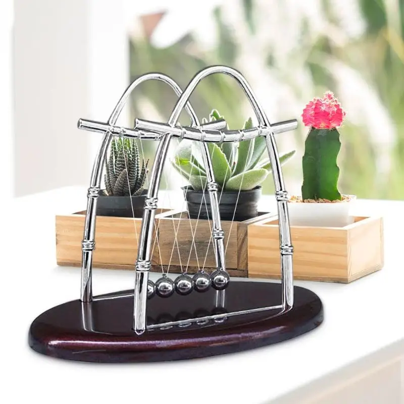

Creative Steel Balance Ball Physics Science Pendulum Miniatures Newtons Cradle Early Fun Development Educational Desk Toy Gift