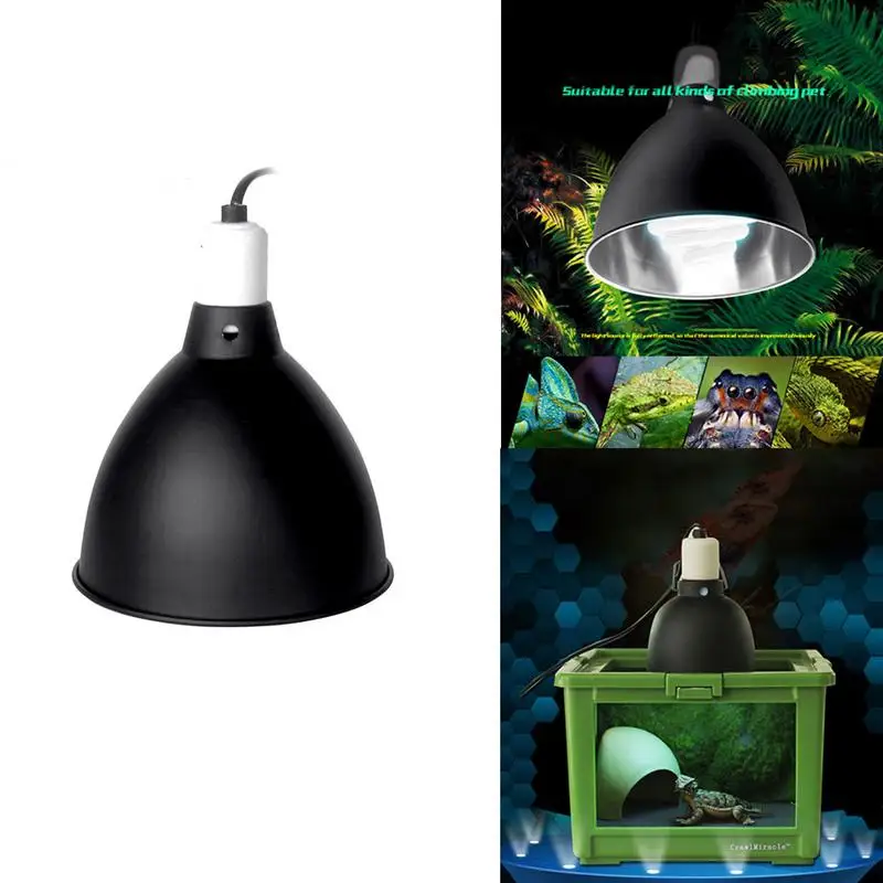 

Reptile Pet Uvb+uva 8.5 Inch Aluminum High Reflective Deep Barrel Lampshade Floor Stand Matching Reptile Turtle Lamp Dropship