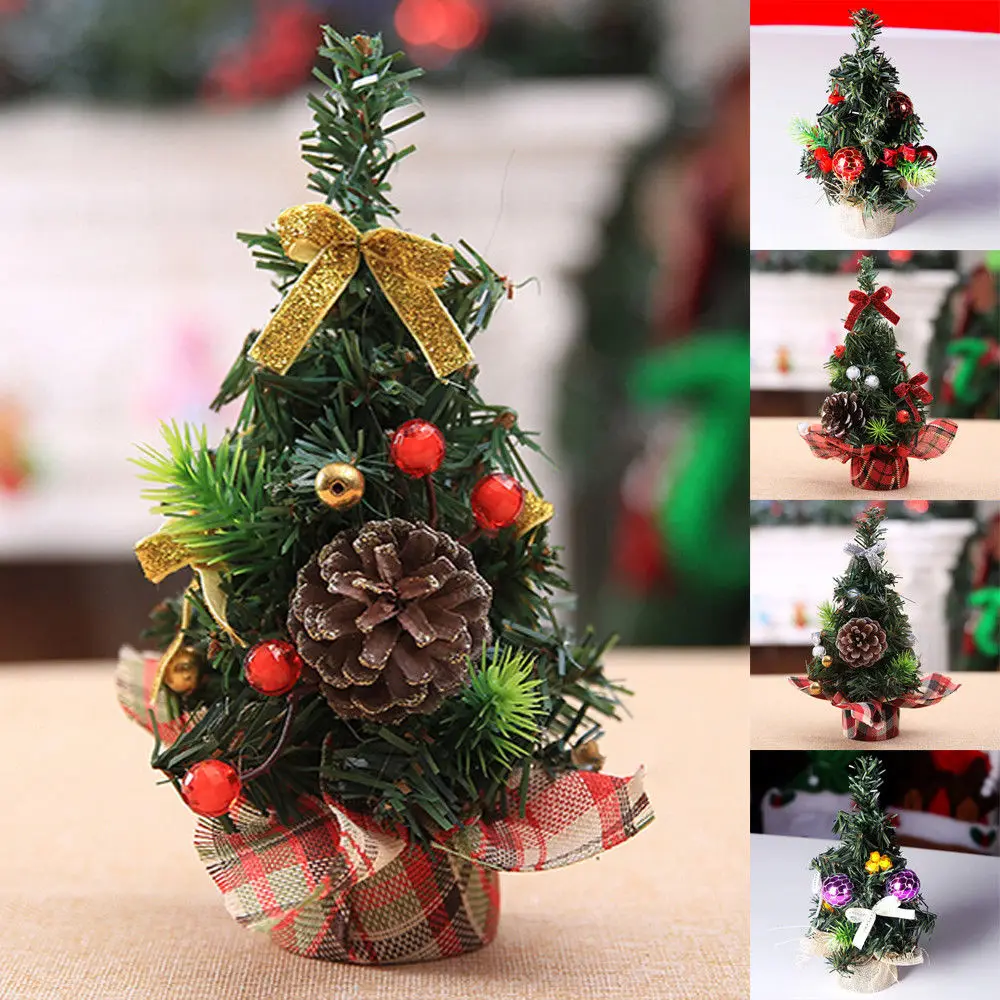 

20cm Mini Christmas Tree Decor Table Desk Small Party Ornaments Xmas Gift New Year Party Wedding Table Decorations