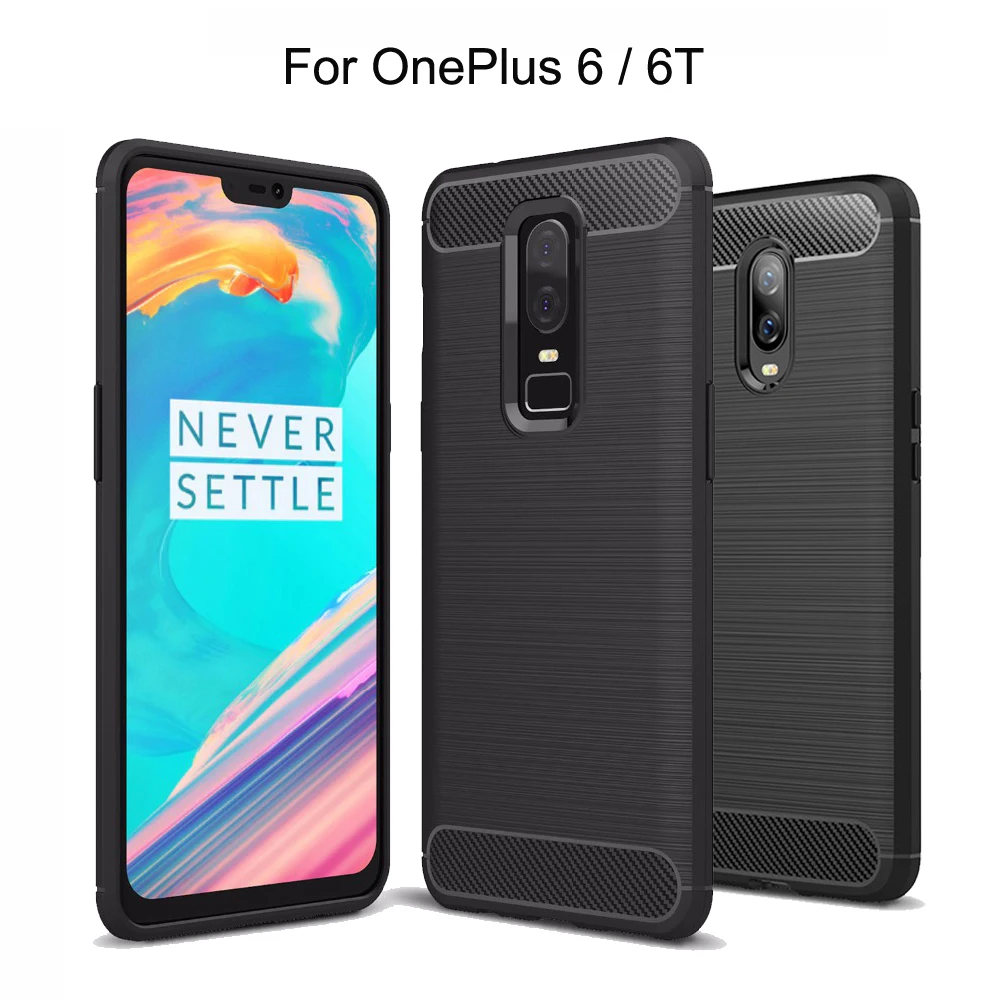 cheap OnePlus 6 6T Case Soft Silicon Case TPU Cover Carbon Fiber Case For OnePlus 6 6T Phone Case Fundas Back Cover