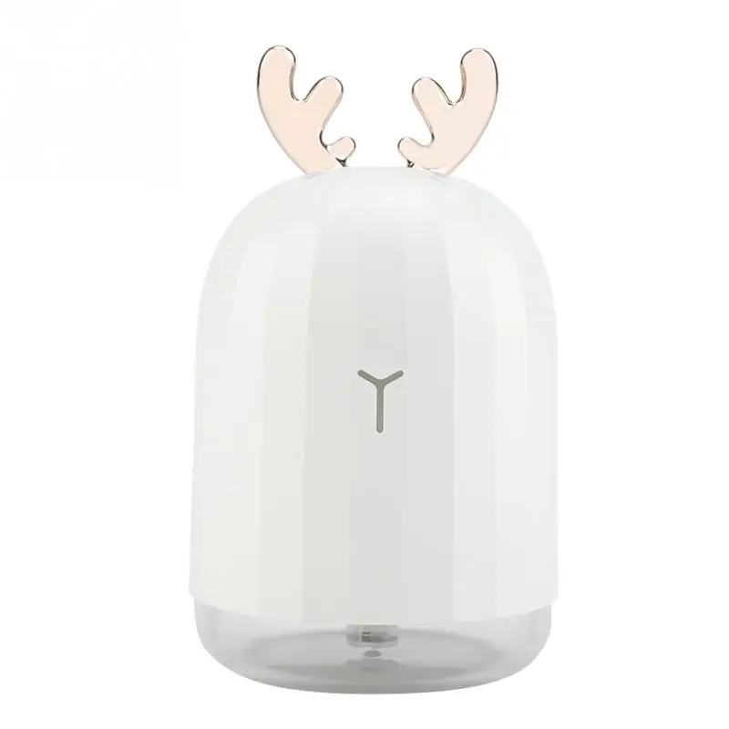 

220ML Cute White Deer Pink Rabbit Air Humidifier Creative Cartoon USB Diffuser Charging Light Desktop Aroma Diffuser