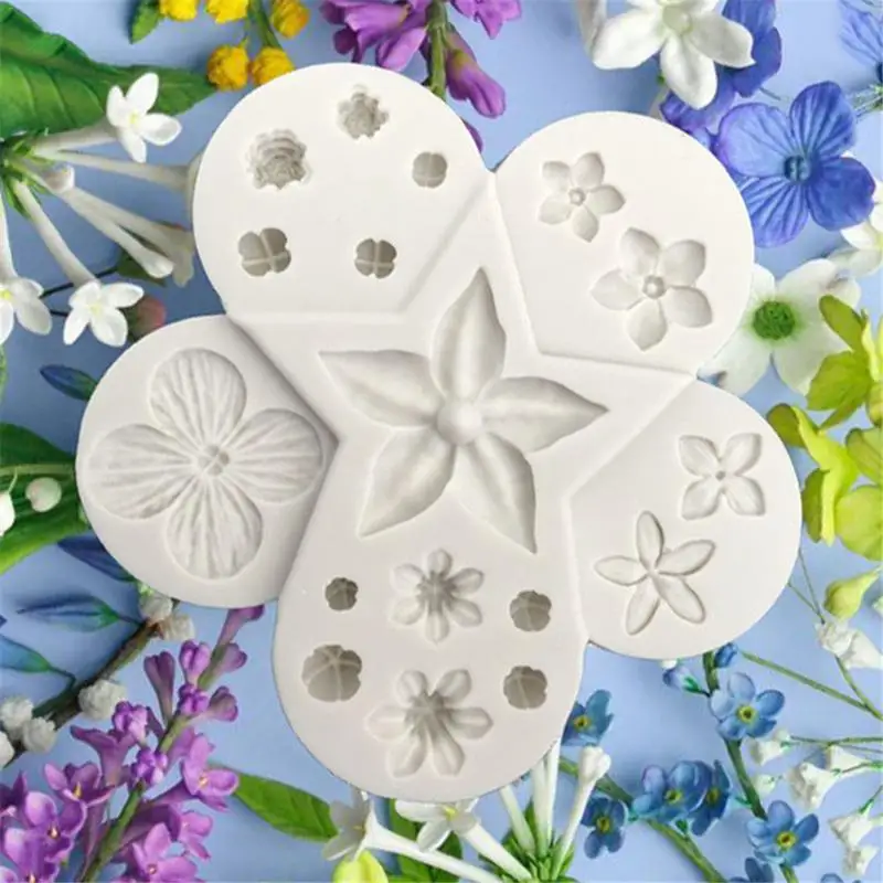 

Flower Shape Silicone Mold Fondant Cupcake DIY Polymer Clay Epoxy Molding Tool Baking Mold