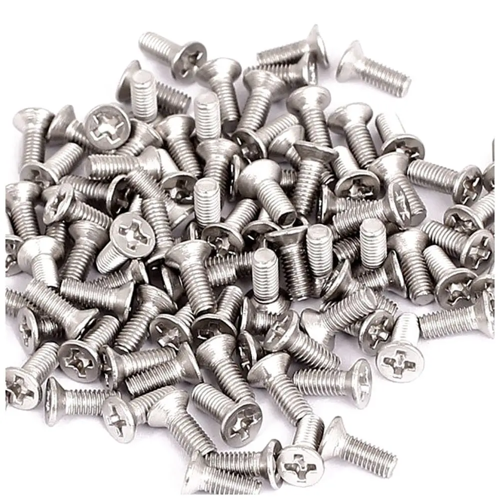 

ELEG-100Pcs M3x8mm Thread Phillips Flat Head Countersunk Bolts Screws