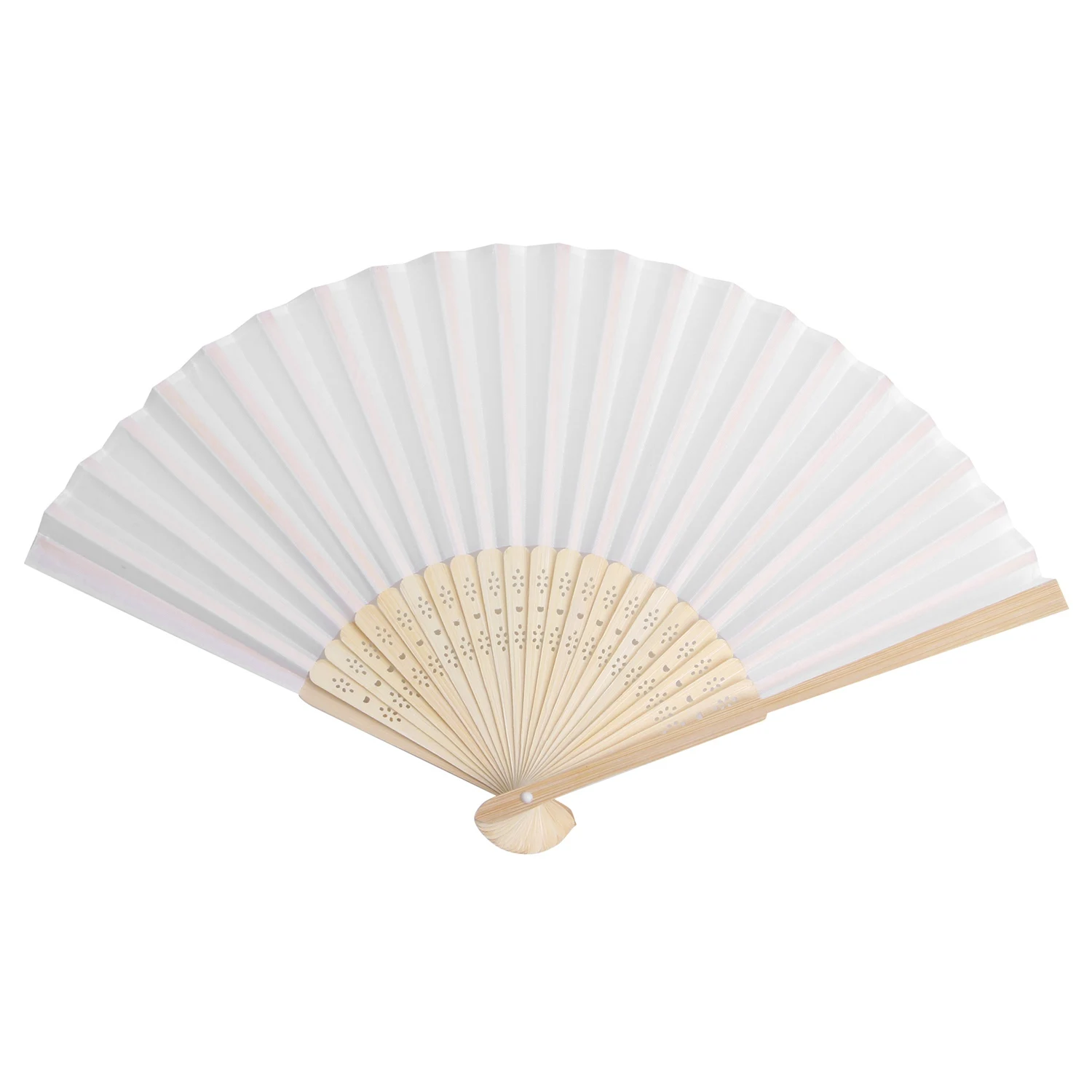 

65pcs Elegant White Folding Silk Hand Fan with Organza Gift bag Wedding Gift & Party Favors(white)
