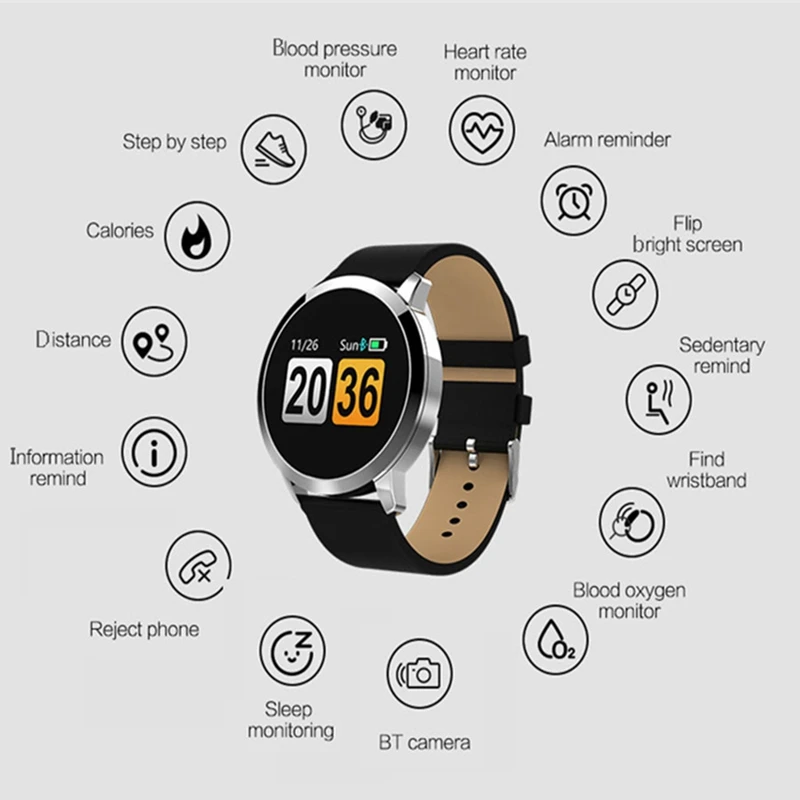 

Anti-lost Smart Wristband Blood Oxygen Monitor Smart Watch Men Step Count Fitness Tracker for Android IOS Electronic Wrist Watch