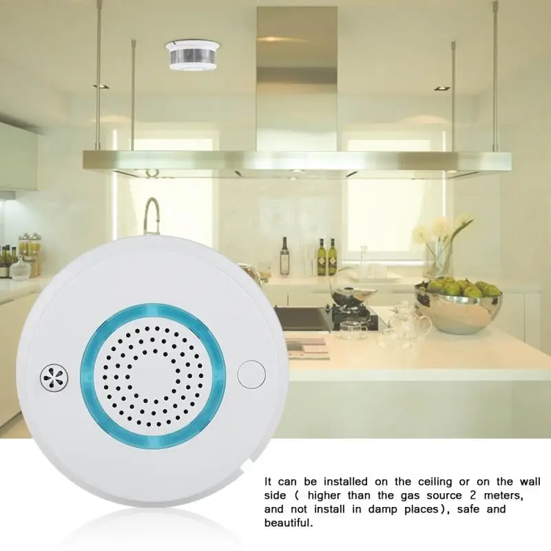 

WiFi Fire Smoke Detector Wireless Voice Warning App Control Gas Monitor Battery Included