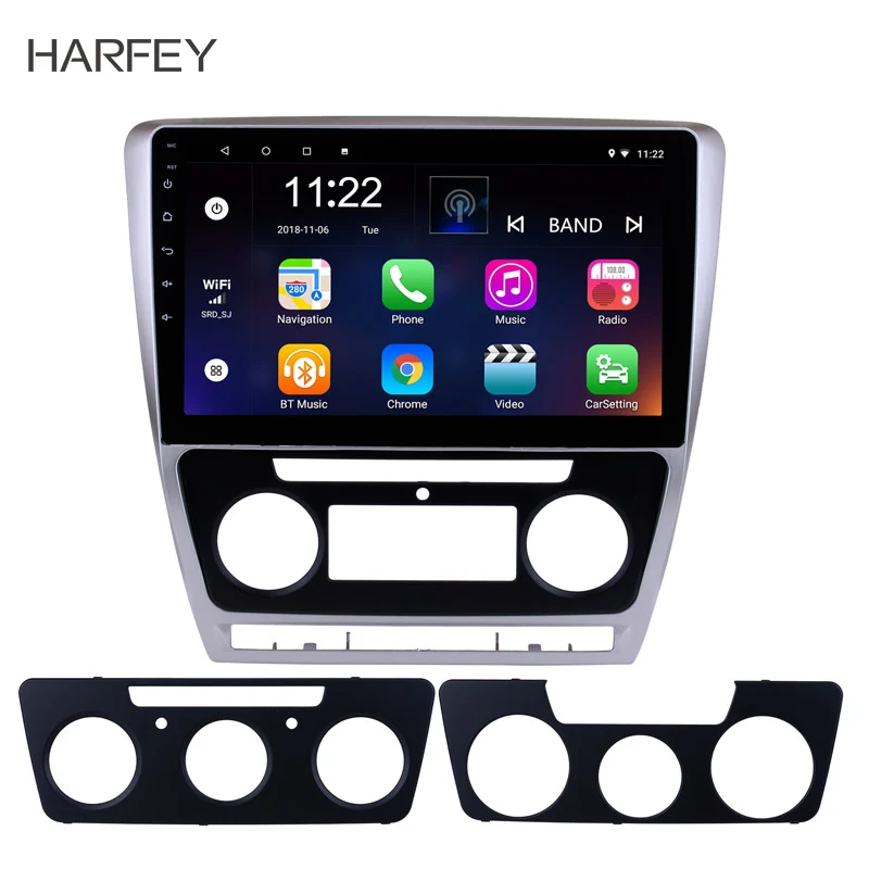 

Harfey 10.1" 2Din Head Unit Android 7.1/8.1 Multimedia Player Car Radio For 2007-2014 VW Volkswagen SKODA Octavia Auto Stereo