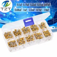 Завеса 500 шт./лот 10Values* 50 шт. 0,1 мкФ-10 мкФ(104~ 106) с алюминиевой крышкой, 50В Многослойные Керамика конденсаторы Ассортимент ассортимент комплекта с ящик для хранения