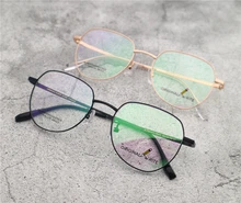 2019 thin frames Full Rim unisex Glasses Metal Frame Glasses Vintage irregular shape Spectacles Clear Lens Optical 266 pcs optical trial lens set metal rim leather case free trial frame gift