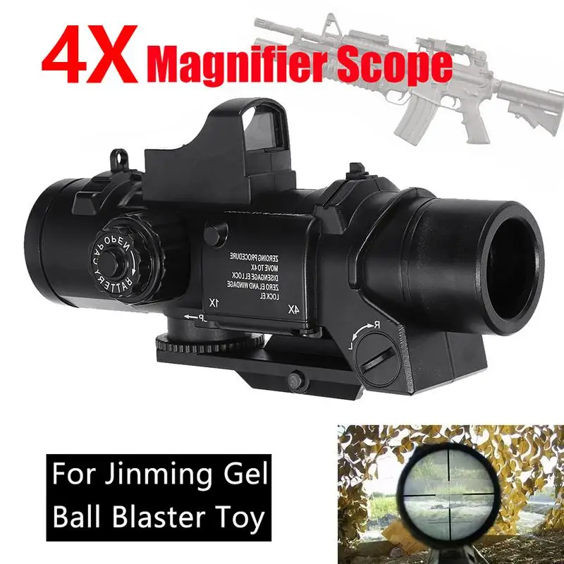 

4x Magnifier Scope Red Dot Sight For Jinming Gel Ball Blaster Water Accessories