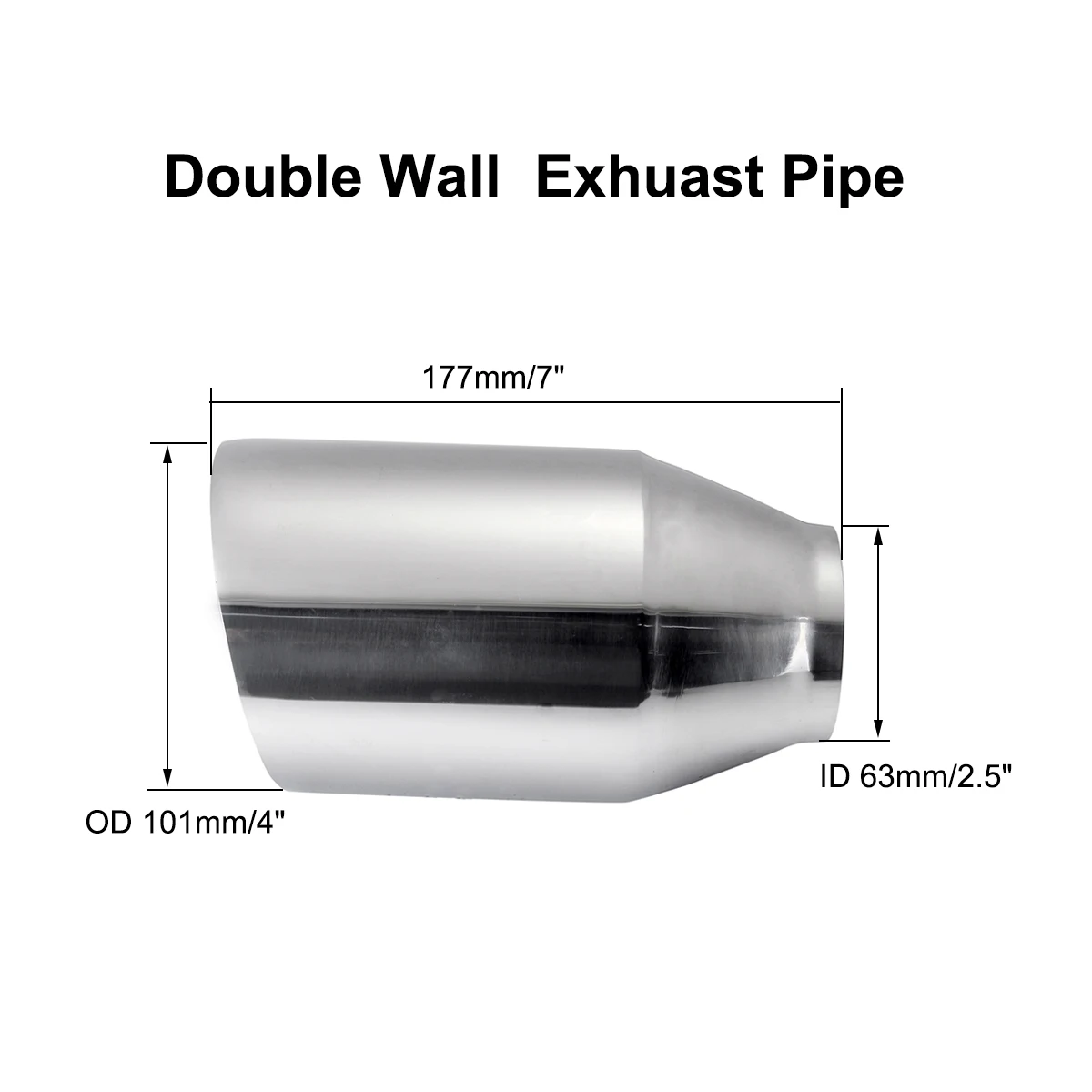 Универсальный 2," Впускной 4" выпускной наконечник для автомобиля, автомобильный глушитель для выхлопной трубы с двойными стенками