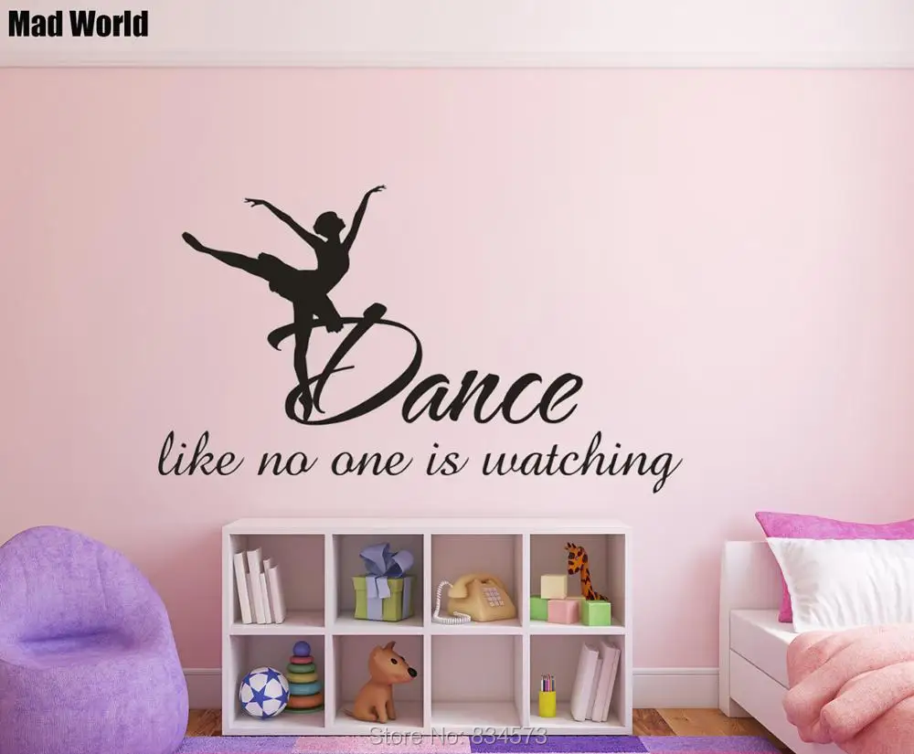 DANCE LIKE NO ONE/'S WATCHING GIRLS DECAL WALL VINYL DECOR STICKER