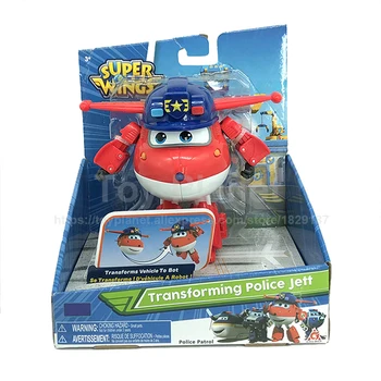 

New Type Superwings Police Jett Deformation Airplane Robot Action Figures Super Wings Transformation Kids Toy