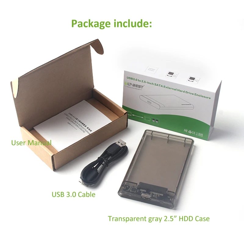 2 5 корпус для жесткого диска USB 3 0 на SATA III UASP HD Box HDD жесткий диск внешний SSD Внешний