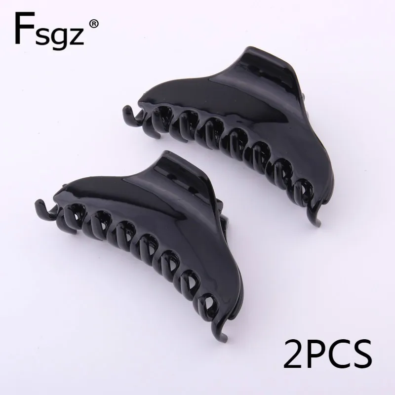 

2 PIECES Plastic Hairpin For Women Solid Black Crab For Hair Strong Bit Force Clamp Hair Large Size Hair Claw Hair Accessories