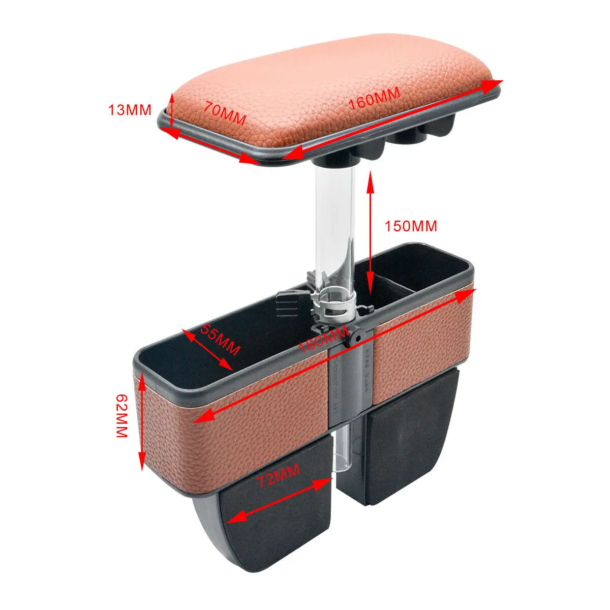

Brown Car Armrest Seat Gap Filler Pocket Storage Organiser Arm Rest Cover for car van bus New Universal