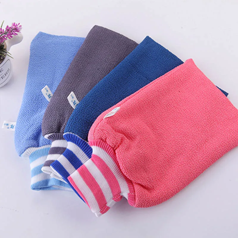1 قطعة دش قفازات حمام المحمولة الجلد الميت إزالة ماجيك تقشير قفاز عشوائي اللون منتجات الحمام دش فرك ميت