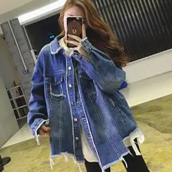 LANMREM 2019 новая весенняя мода Корейская женская одежда кисточки джинсовая куртка один нагрудник свободный размер s-xl ветровка WD43005XL