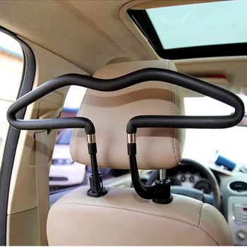 Stainless steel Car Scalable Hangers Back Seat Headrest Coat Clothes Hanger Jackets Suits Holder Rack Auto Supplies e four car coat hanger car abs seat back clip clothes suit jacket slip hanger fashion car vehicle fastener back seat coat hanger