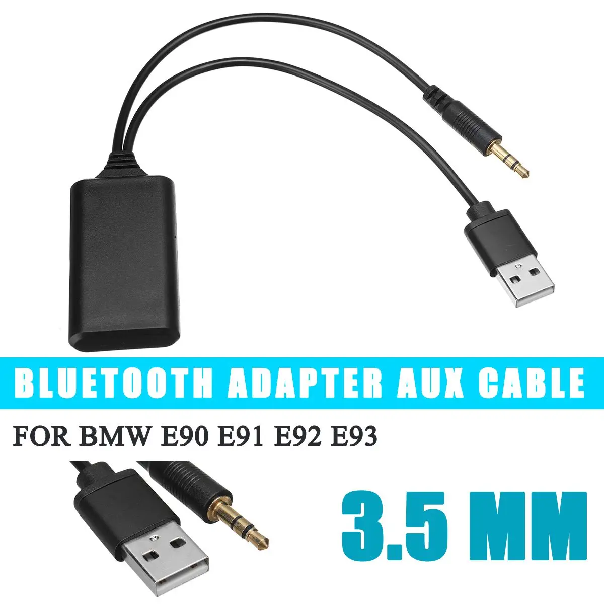 

For BMW E90 E91 E92 E93 12V bluetooth Module Adapter Wireless Radio Stereo AUX-IN Aux Cable Adapter USB 3.5MM Jack Plug
