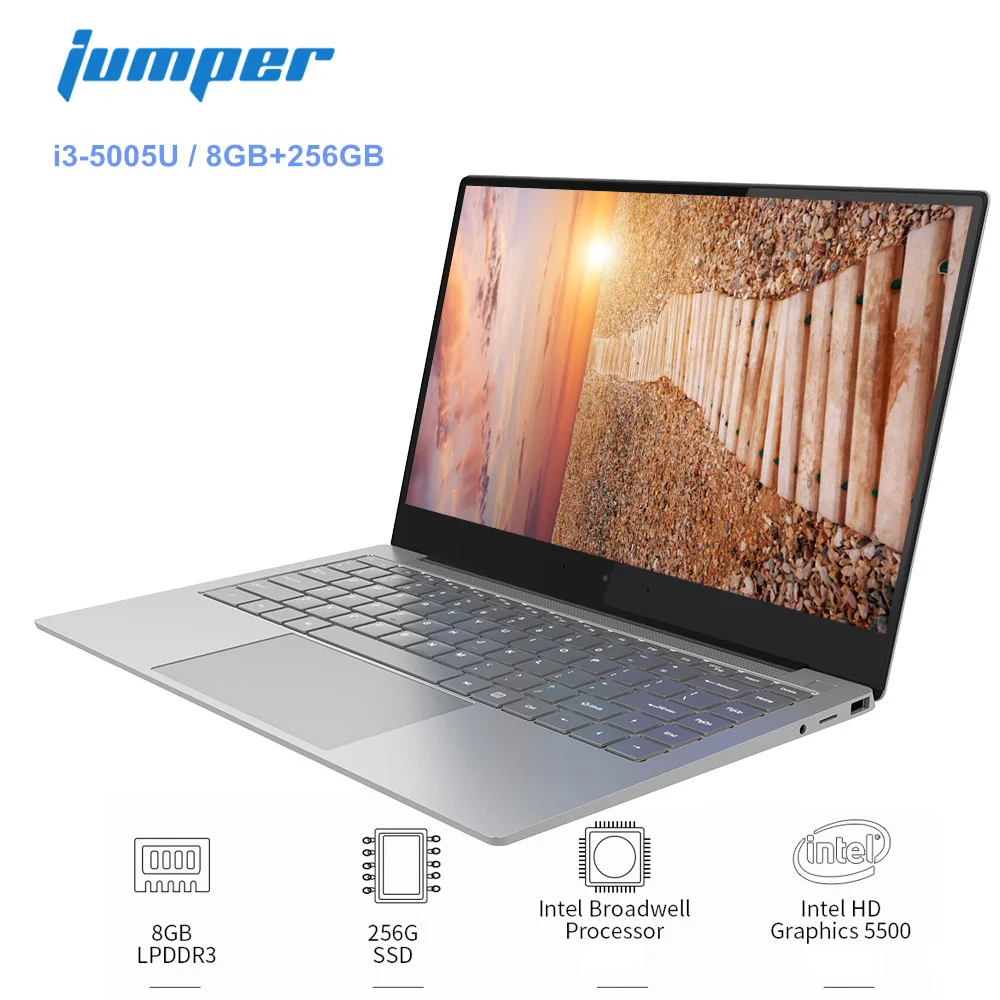 Джемпер EZBook X4 Pro, ноутбук, 14,0 дюймов, Windows 10, Intel Core, I3-5005U, двухъядерный, 8 Гб оперативной памяти, 256 Гб SSD, ПК
