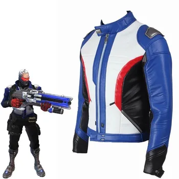 

Soldier 76 Cosplay Costume Jack Morrison Jacket Game Hero Clothes Halloween Costume Jacket Coat Top Only Adult Men Custom Made