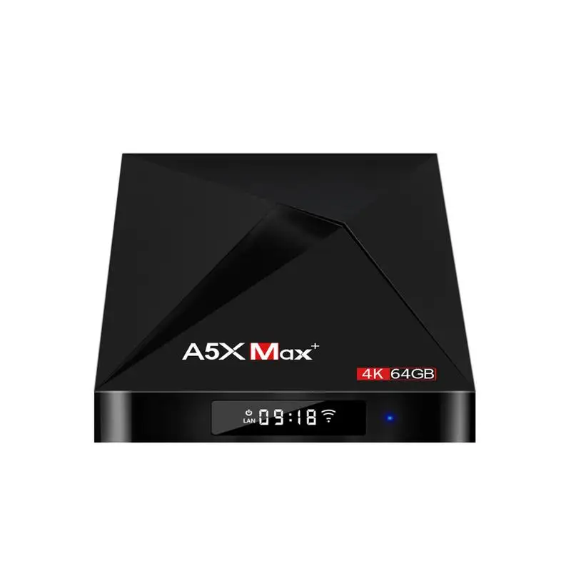 A5X Max+ Android 8.1 RK3328 Quad-Core Cortex-A53 4K HD Set Top Box USB3.0 4G+32G/4G+64G Network Player Smart TV Box