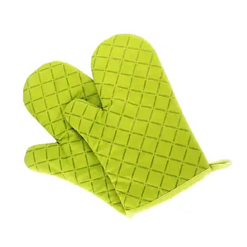 

2pcs Kitchen Silicone Oven Gloves Heat Resistant Microwave Mitt Baking Tool for Home Restaurant (Green)