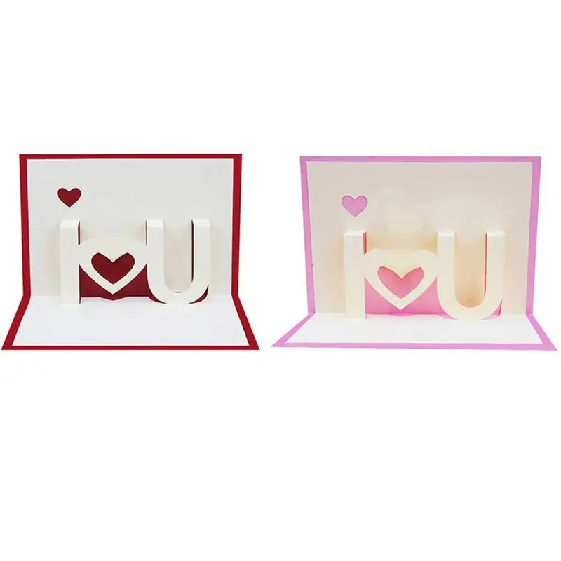  3D I LOVE YOU Pop Up Greeting Cards Happy Birthday Lover Valentines Anniversary - 32949831453