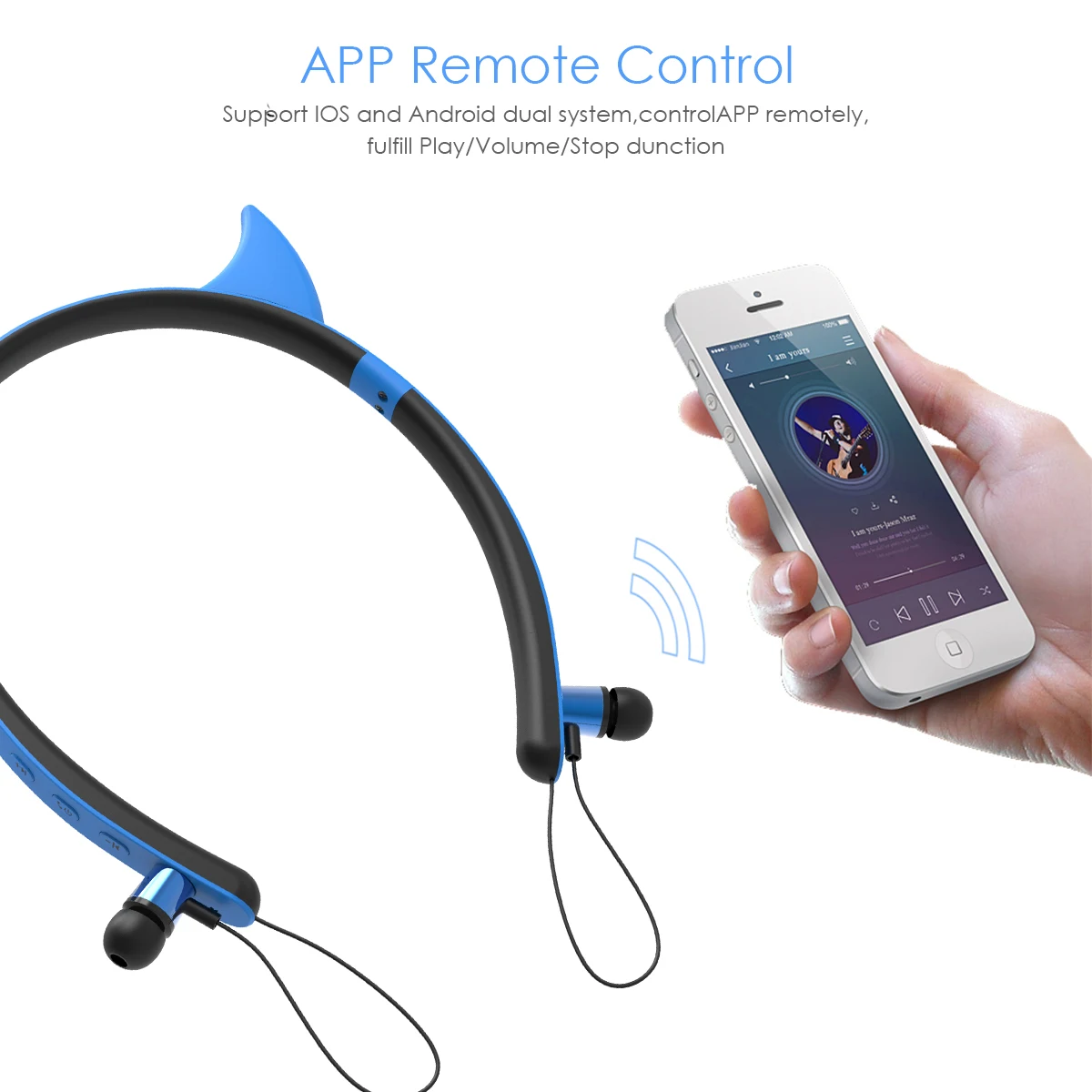SOONHUA Wireless Bluetooth Cute Cat ears Earphones Stereo Noise reduction Headphones Sports Gaming Headset Earplug