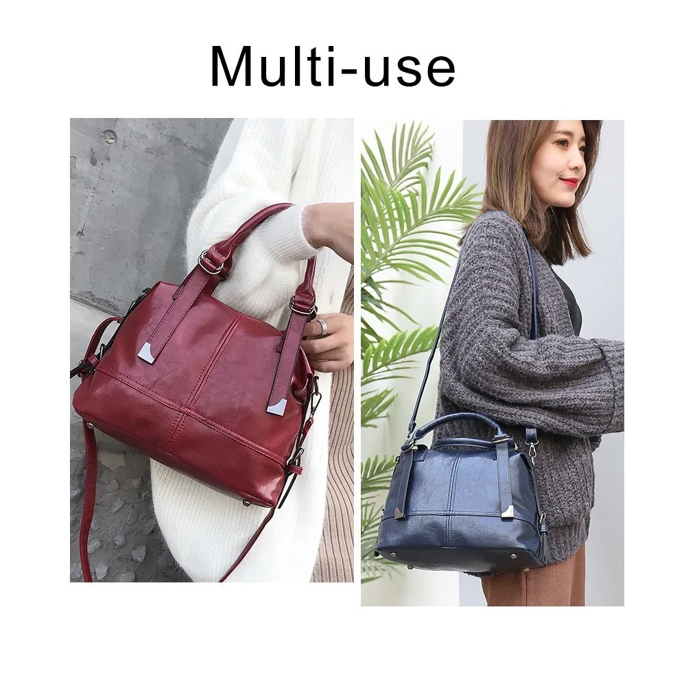 هيرالد الأزياء حقائب نسائية أكياس Crossbody للنساء ريترو خمر السيدات حقائب يد جلدية المرأة حقيبة كتف الإناث سستة كيس