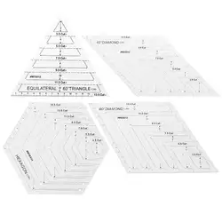 Прозрачный акриловый пэчворк 45 ромб/60 треугольник/шестиугольник лосткутное одеяло линейка резка линейки Ручное шитье для поделок