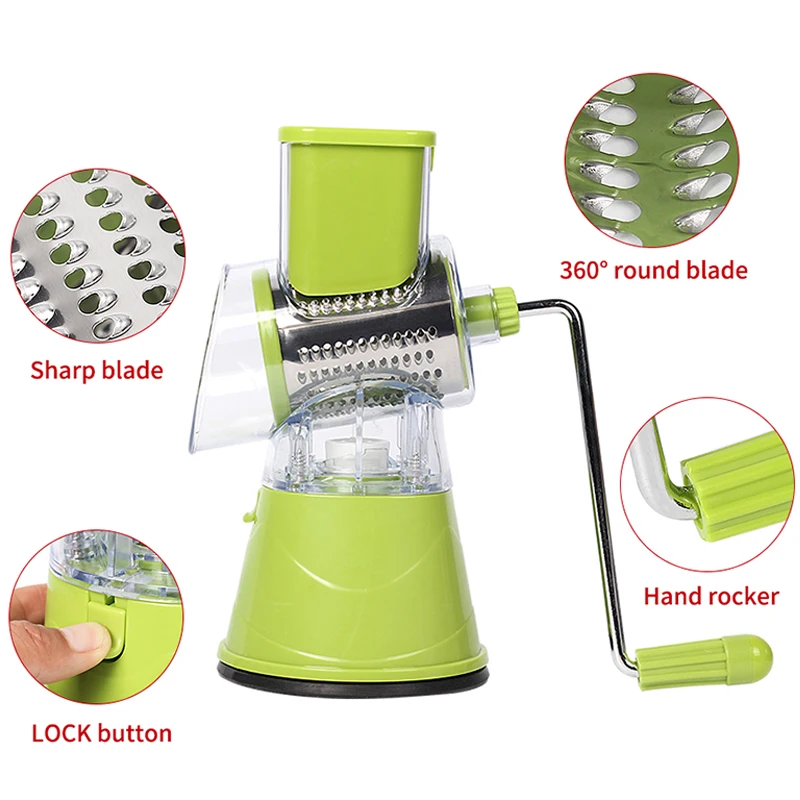 Овощерезка мандолина круглый для очистки моркови картофеля Slicer с 3 Нержавеющая