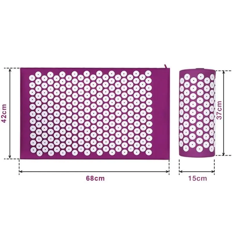 Yoga Massager Cushion Acupuncture Sets Back Pain Relieve Stress Mat With Pillow Indoor Spike Massage and Relaxation Yoga Massager Cushion Acupuncture Sets Back Pain Relieve Stress Mat With Pillow Indoor Spike Massage and Relaxation