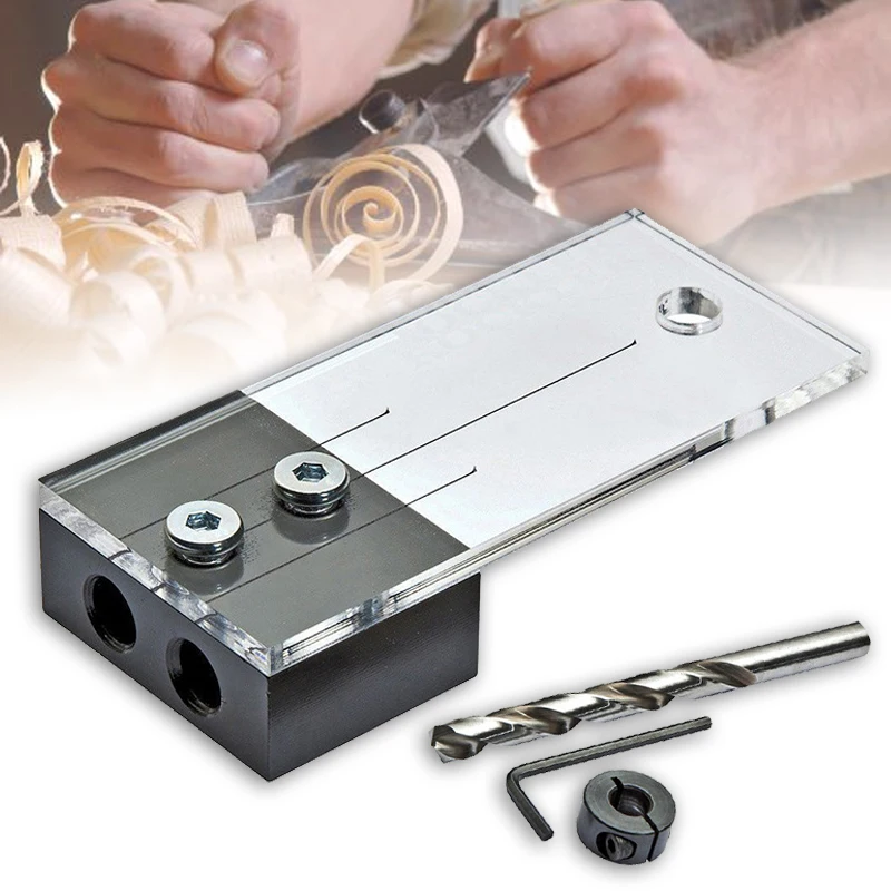 

New 1/4" Dowel Drilling Jig Kit Wood Drilling Guide Hole Locator High Hardness Woodworking Tool For DIY Carpentry Tools
