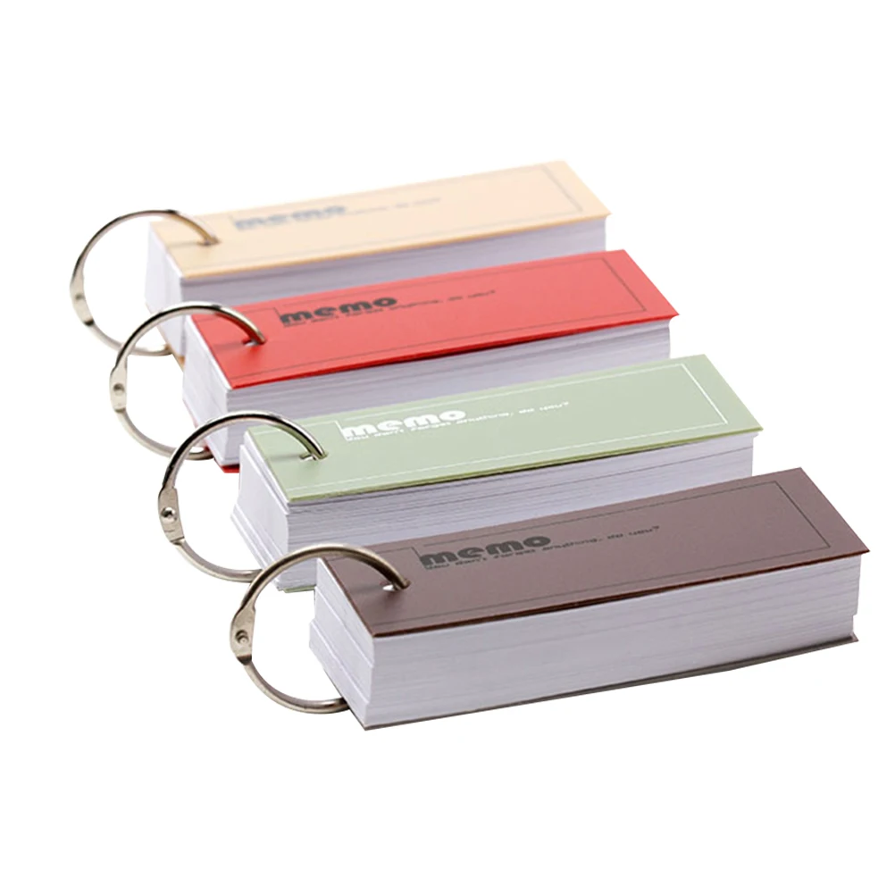 4pcs Memo Pads Portable Keychain Loose leaf Mini Notebook for Office